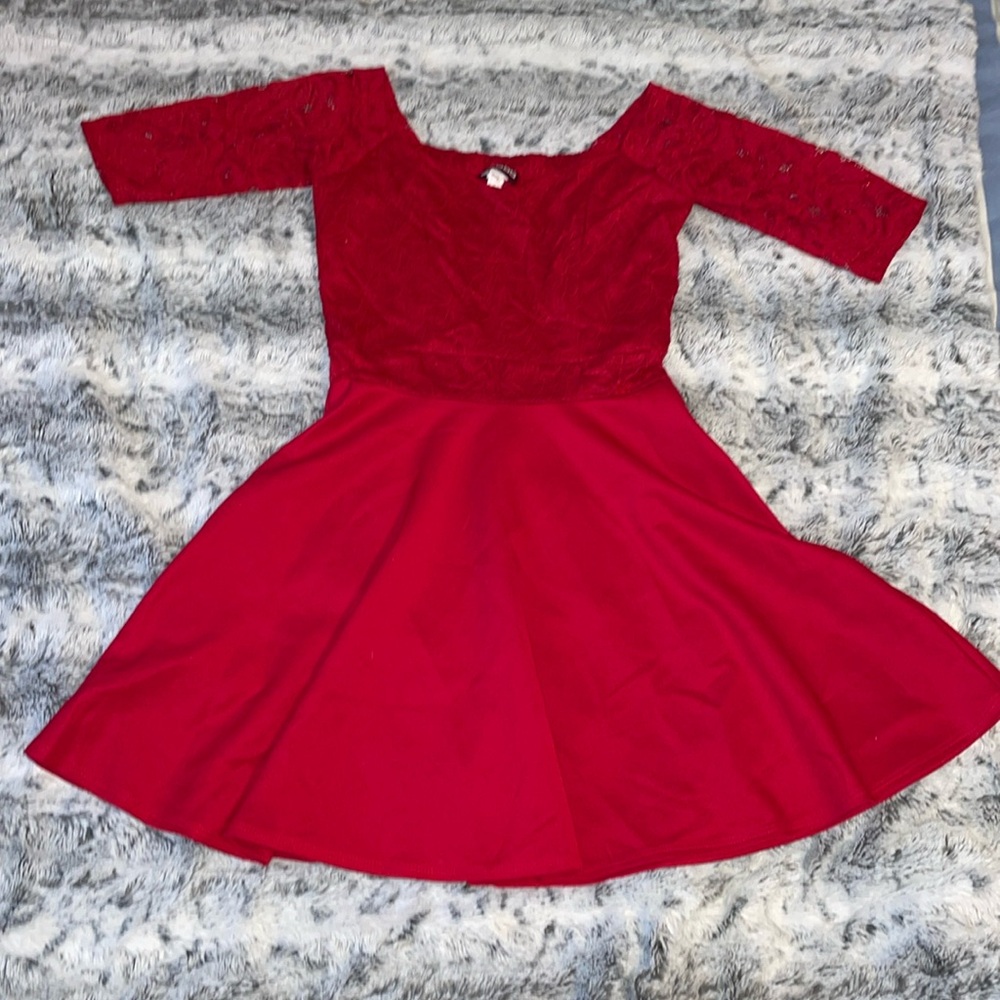 Lineas Red Mini Dress